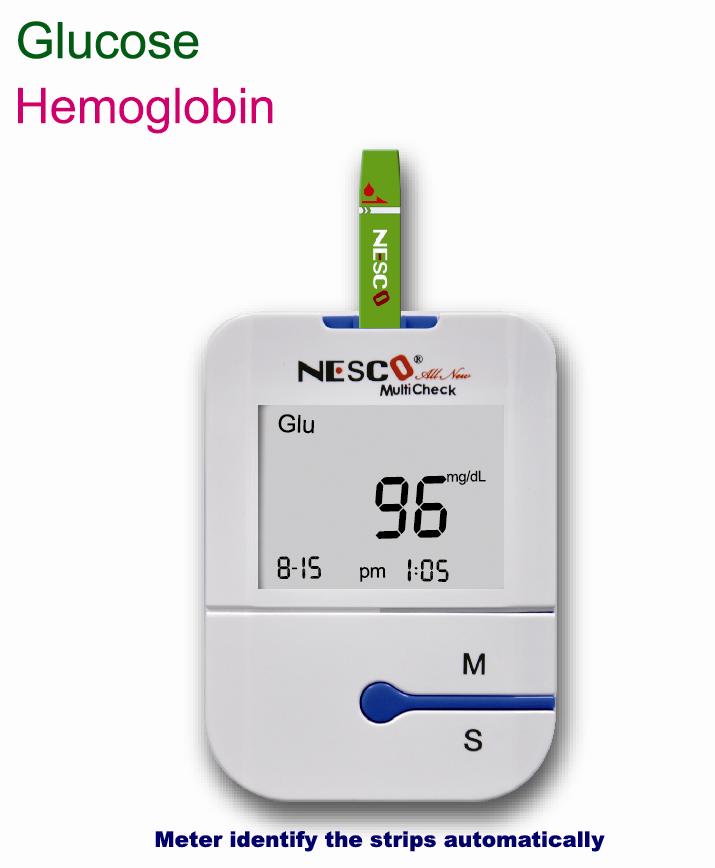 Blood Glucose, Hemoglobin Meter / Monitoring System / 2 in 1
